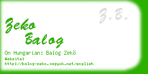 zeko balog business card